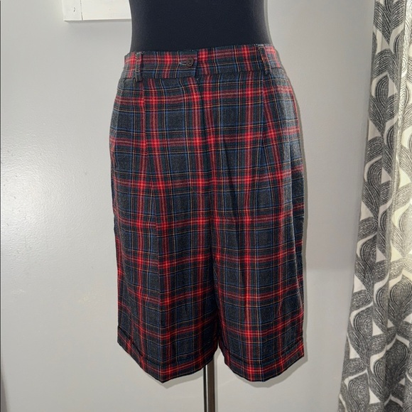 Club Classics Pants - Club Classics Vintage 100% Pure Wool Pleat Front Plaid Shorts SZ 10